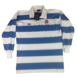 VTG Canterbury Of New Zealand Rugby Shirt Mens Large Blue White Striped NOS